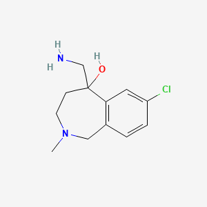 molecular formula C12H17ClN2O B15229867 5-(Aminomethyl)-7-chloro-2-methyl-2,3,4,5-tetrahydro-1H-benzo[c]azepin-5-ol 