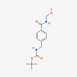 molecular formula C15H22N2O4 B15229892 tert-Butyl 4-((methoxymethyl)carbamoyl)benzylcarbamate 