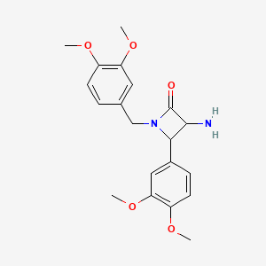 molecular formula C20H24N2O5 B15229900 3-Amino-1-(3,4-dimethoxybenzyl)-4-(3,4-dimethoxyphenyl)azetidin-2-one 