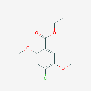 molecular formula C11H13ClO4 B15229931 Ethyl 4-chloro-2,5-dimethoxybenzoate 