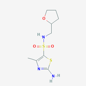 molecular formula C9H15N3O3S2 B15229940 2-Amino-4-methyl-N-((tetrahydrofuran-2-yl)methyl)thiazole-5-sulfonamide 