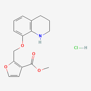 molecular formula C16H18ClNO4 B1522998 Methyl 2-[(1,2,3,4-tetrahydroquinolin-8-yloxy)methyl]furan-3-carboxylate hydrochloride CAS No. 1251924-80-7