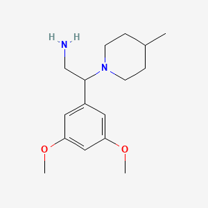 2-(3,5-Dimethoxyphenyl)-2-(4-methylpiperidin-1-yl)ethanamine