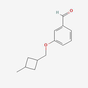 molecular formula C13H16O2 B15230011 3-((3-Methylcyclobutyl)methoxy)benzaldehyde 