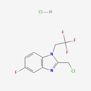 molecular formula C10H8Cl2F4N2 B1523002 2-(chloromethyl)-5-fluoro-1-(2,2,2-trifluoroethyl)-1H-1,3-benzodiazole hydrochloride CAS No. 1251924-78-3