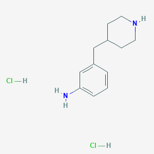 molecular formula C12H20Cl2N2 B15230116 3-(Piperidin-4-ylmethyl)aniline dihydrochloride 