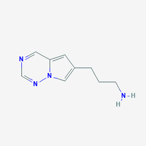 molecular formula C9H12N4 B15230121 3-(Pyrrolo[2,1-f][1,2,4]triazin-6-yl)propan-1-amine 