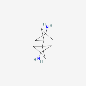 molecular formula C10H16N2 B15230155 3-(3-Amino-1-bicyclo[1.1.1]pentanyl)bicyclo[1.1.1]pentan-1-amine 