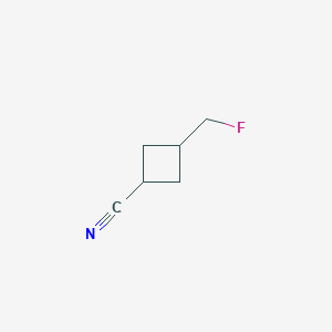 molecular formula C6H8FN B15230156 3-(Fluoromethyl)cyclobutane-1-carbonitrile 