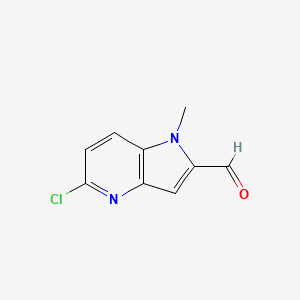 molecular formula C9H7ClN2O B15230201 5-chloro-1-methyl-1H-pyrrolo[3,2-b]pyridine-2-carbaldehyde 