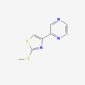 molecular formula C8H7N3S2 B15230205 2-(Methylthio)-4-(pyrazin-2-yl)thiazole 