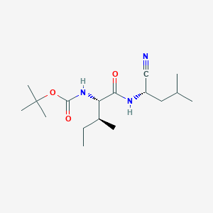 molecular formula C17H31N3O3 B1523023 Tert-butyl (2S,3S)-1-((S)-1-cyano-3-methylbutylamino)-3-methyl-1-oxopentan-2-ylcarbamate CAS No. 1212247-26-1