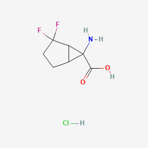 molecular formula C7H10ClF2NO2 B15230248 6-Amino-2,2-difluorobicyclo[3.1.0]hexane-6-carboxylic acid hydrochloride CAS No. 1394042-03-5