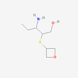 molecular formula C8H17NO2S B15230267 3-Amino-2-(oxetan-3-ylsulfanyl)pentan-1-ol 