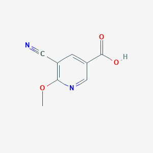 molecular formula C8H6N2O3 B15230275 5-Cyano-6-methoxynicotinic acid 