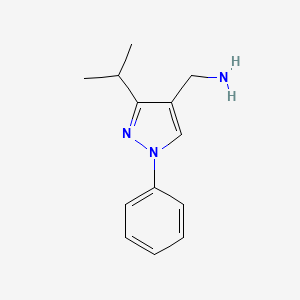 molecular formula C13H17N3 B1523028 [1-phenyl-3-(propan-2-yl)-1H-pyrazol-4-yl]methanamine CAS No. 1193387-47-1