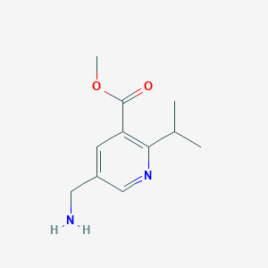 molecular formula C11H16N2O2 B15230284 Methyl 5-(aminomethyl)-2-isopropylnicotinate 