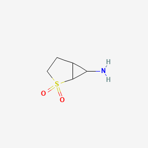 molecular formula C5H9NO2S B15230289 6-Amino-2-thiabicyclo[3.1.0]hexane2,2-dioxide 