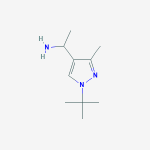 molecular formula C10H19N3 B1523030 1-(1-tert-butyl-3-methyl-1H-pyrazol-4-yl)ethan-1-amine CAS No. 1210183-87-1