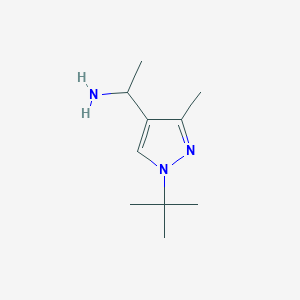 molecular formula C10H19N3 B1523030 1-(1-叔丁基-3-甲基-1H-吡唑-4-基)乙-1-胺 CAS No. 1210183-87-1