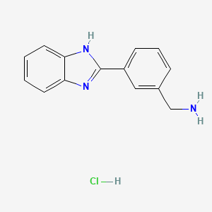 molecular formula C14H14ClN3 B15230302 (3-(1H-Benzo[d]imidazol-2-yl)phenyl)methanamine hydrochloride 