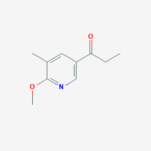 molecular formula C10H13NO2 B15230351 1-(6-Methoxy-5-methylpyridin-3-yl)propan-1-one 