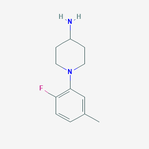 molecular formula C12H17FN2 B15230375 1-(2-Fluoro-5-methylphenyl)piperidin-4-amine 