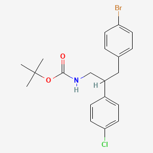 molecular formula C20H23BrClNO2 B1523038 叔丁基 3-(4-溴苯基)-2-(4-氯苯基)丙基氨基甲酸酯 CAS No. 1065075-71-9