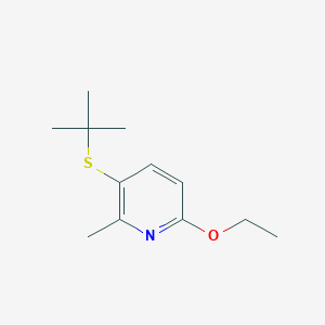 molecular formula C12H19NOS B15230393 3-(tert-Butylthio)-6-ethoxy-2-methylpyridine 