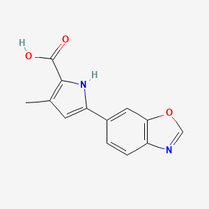 molecular formula C13H10N2O3 B15230400 5-(Benzo[d]oxazol-6-yl)-3-methyl-1H-pyrrole-2-carboxylicacid 