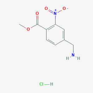 molecular formula C9H11ClN2O4 B15230472 Methyl4-(aminomethyl)-2-nitrobenzoatehydrochloride 