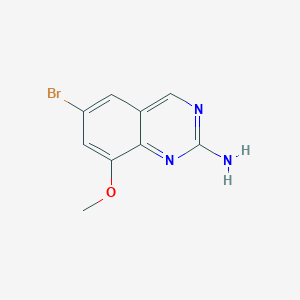 molecular formula C9H8BrN3O B15230513 6-Bromo-8-methoxyquinazolin-2-amine 