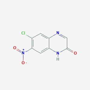 molecular formula C8H4ClN3O3 B15230540 6-Chloro-7-nitroquinoxalin-2-one CAS No. 934690-33-2