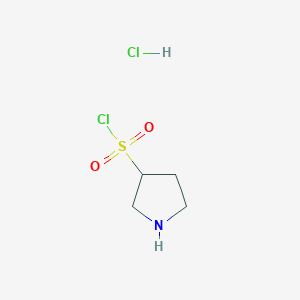 molecular formula C4H9Cl2NO2S B15230568 Pyrrolidine-3-sulfonyl chloride hydrochloride 