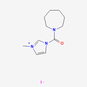 molecular formula C11H18IN3O B1523058 1-(氮杂环戊烷-1-羰基)-3-甲基-1H-咪唑-3-鎓碘化物 CAS No. 1231958-25-0
