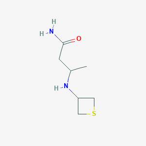 molecular formula C7H14N2OS B15230584 3-(Thietan-3-ylamino)butanamide 