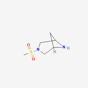 molecular formula C6H12N2O2S B15230614 3-Methanesulfonyl-3,6-diazabicyclo[3.1.1]heptane 