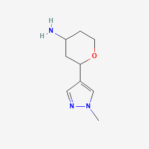 molecular formula C9H15N3O B15230649 2-(1-Methyl-1H-pyrazol-4-yl)tetrahydro-2H-pyran-4-amine 