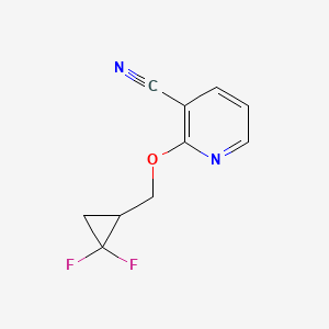 molecular formula C10H8F2N2O B15230758 2-((2,2-Difluorocyclopropyl)methoxy)nicotinonitrile 