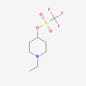 molecular formula C8H14F3NO3S B15230759 1-Ethylpiperidin-4-yl trifluoromethanesulfonate 