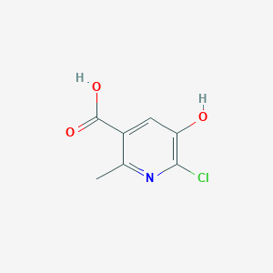 molecular formula C7H6ClNO3 B15230769 6-Chloro-5-hydroxy-2-methylnicotinic acid 