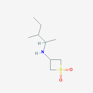 molecular formula C9H19NO2S B15230778 3-((3-Methylpentan-2-yl)amino)thietane1,1-dioxide 