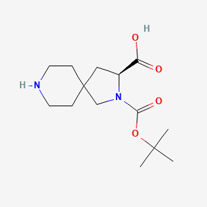 molecular formula C14H24N2O4 B15230799 (S)-2-(tert-Butoxycarbonyl)-2,8-diazaspiro[4.5]decane-3-carboxylicacid 