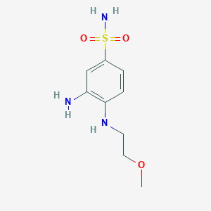 molecular formula C9H15N3O3S B1523084 3-氨基-4-[(2-甲氧基乙基)氨基]苯-1-磺酰胺 CAS No. 1094243-21-6