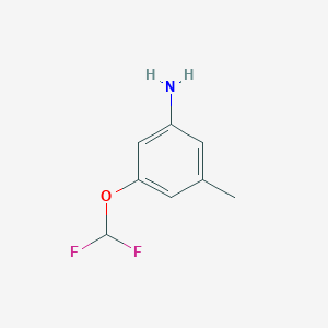 molecular formula C8H9F2NO B15230849 3-(Difluoromethoxy)-5-methylaniline 