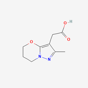 molecular formula C9H12N2O3 B15230850 2-(2-Methyl-6,7-dihydro-5H-pyrazolo[5,1-b][1,3]oxazin-3-yl)acetic acid 