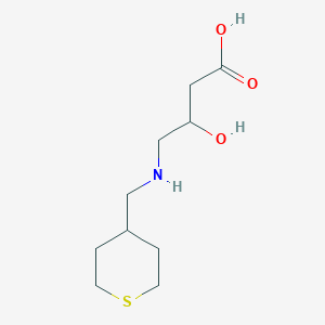 molecular formula C10H19NO3S B15230881 3-Hydroxy-4-(((tetrahydro-2H-thiopyran-4-yl)methyl)amino)butanoic acid 