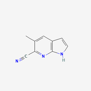 molecular formula C9H7N3 B15230932 5-methyl-1H-pyrrolo[2,3-b]pyridine-6-carbonitrile 