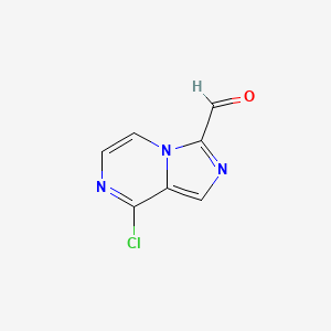 molecular formula C7H4ClN3O B15231051 8-Chloroimidazo[1,5-a]pyrazine-3-carbaldehyde 