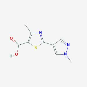 molecular formula C9H9N3O2S B1523107 4-甲基-2-(1-甲基-1H-吡唑-4-基)-1,3-噻唑-5-羧酸 CAS No. 1152599-54-6